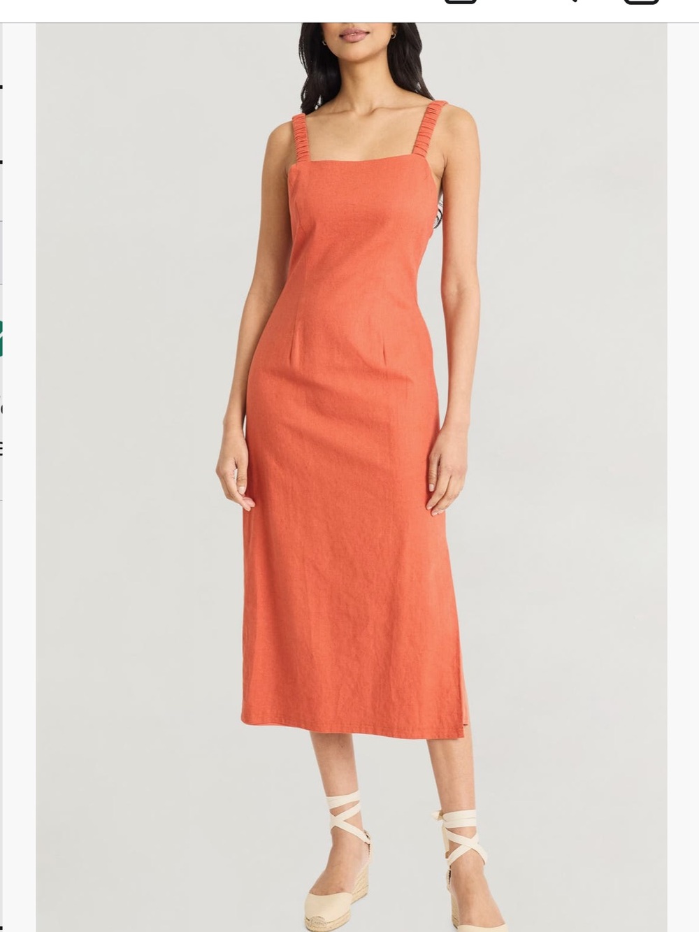 The Good Journey Nordstrom Midi Linen Dress-